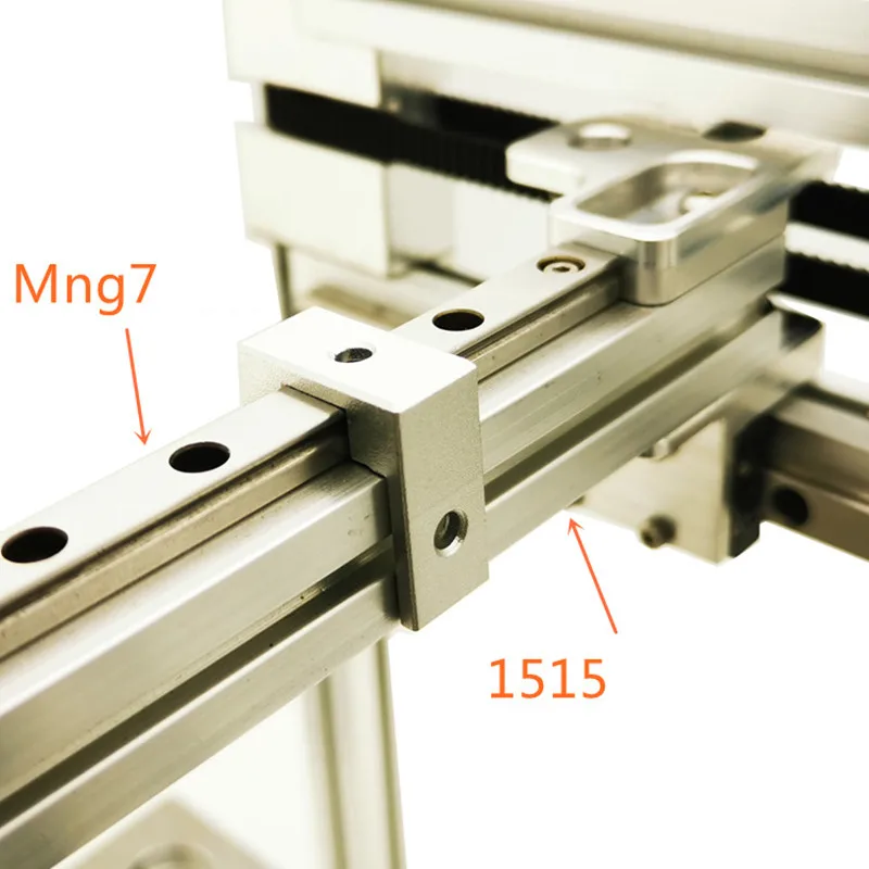 1pcs Voron 0 3D Printer Parts 1515 Profile Fixed Bblock , MGN7 Linear Guide Fixed Block, Silver High Quality