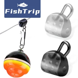 FishTrip 15Pcs Float Rest Fishing Sinker Slip Clip Hook Clear Snap Fishing Weight Slide