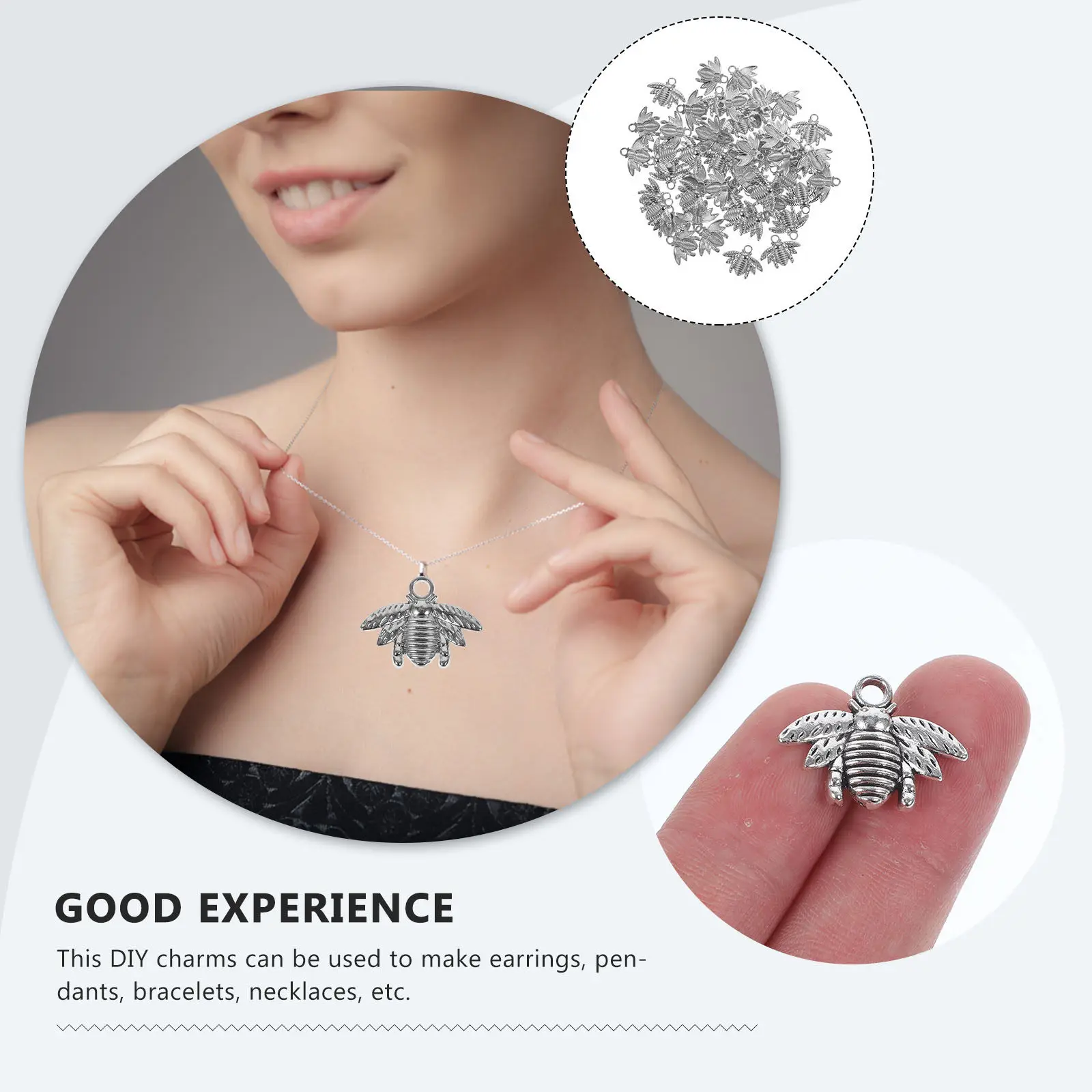 

50Pcs Bee Charms Unique Metal Charms for Jewelry Making DIY Earrings Necklace Bracelet Craft Supplies Jewelry Making Accessories