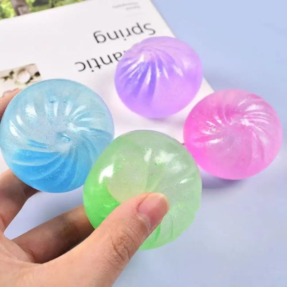 Funny Anxiety Relief Stress Relieving Crystal Bun Soft Cute Dough Ball Fidget Toys Glitter Dumpling Pinch Le Gifts
