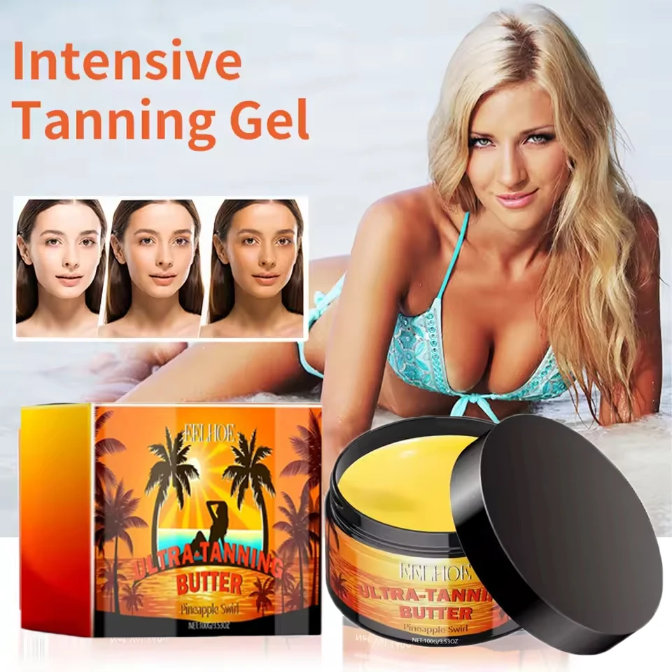

Coconut Oil Skin Tanning Gel Long Lasting Nourishing Absorb Sunlight Tanning Sun Balm Face Body Tanning Cream