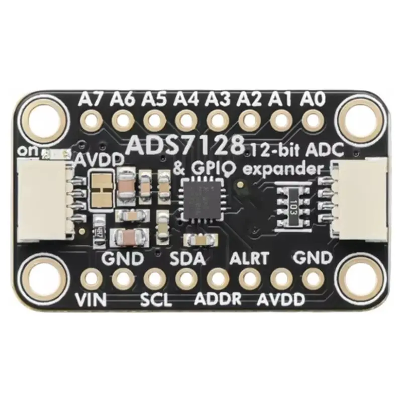 ADS7128 For Adafruit Compatible 8-Channel ADC& GPIO Expansion Board-STEMMA QT/Qwiic Expander
