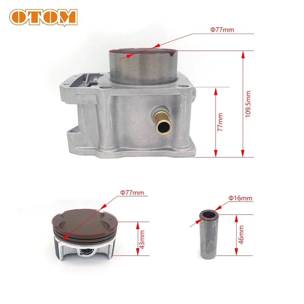 77mm Motorcycle Air Cylinder Block Piston Ring Gasket Kit For ZONGSHEN ZS174MN-5 NB300 NB350 Engine Part 300cc Upgraded to 350cc