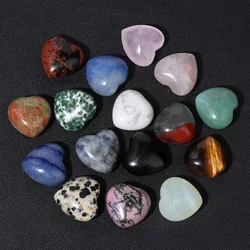 5PCS Natural Heart Shape Gems Stone 15MM No Hole Aventurine Agates Quartz Healing Stones For Jewelry Making DIY Home Decoration