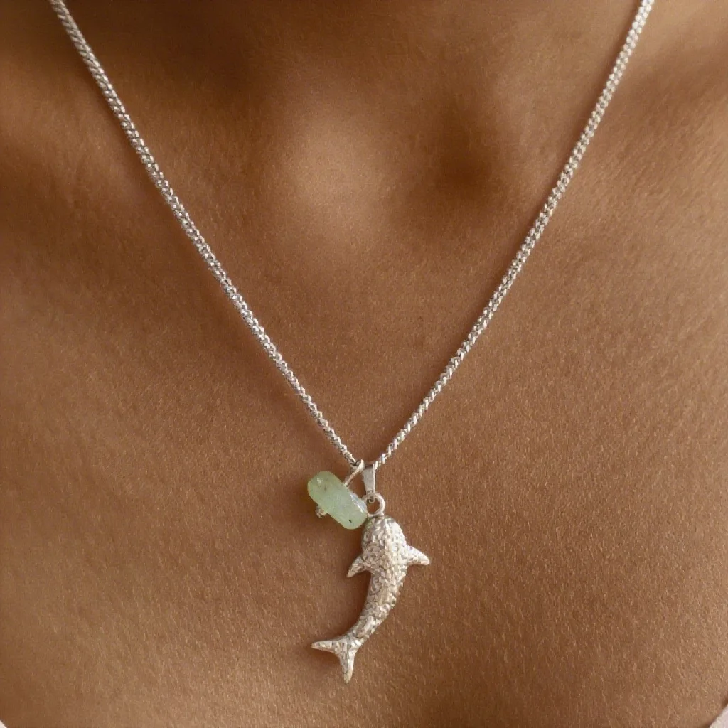 Ocean Jewelry Metal Dolphin Fish Pendant Necklace For Women Fashion Resin Geometrics Sea Animal Choker Chain Charms Jewelry Gift