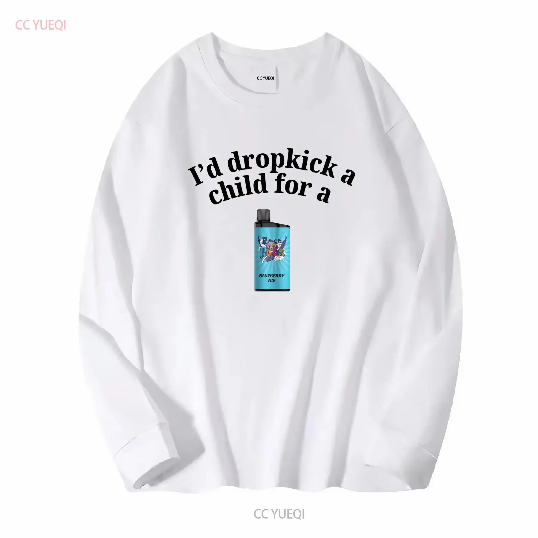 I Would Dropkick a Child For IGET Bar Vape T Shirt Funny Meme Satire Smoking long or short sleeves vintage Washed Unisex
