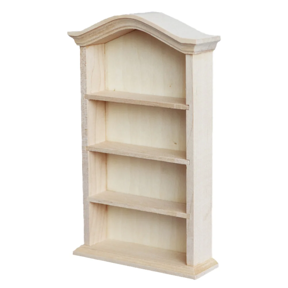 

Dollhouse Bookcase Storage Shelves Mini Simulation Model Accessory Wooden Adornment Child