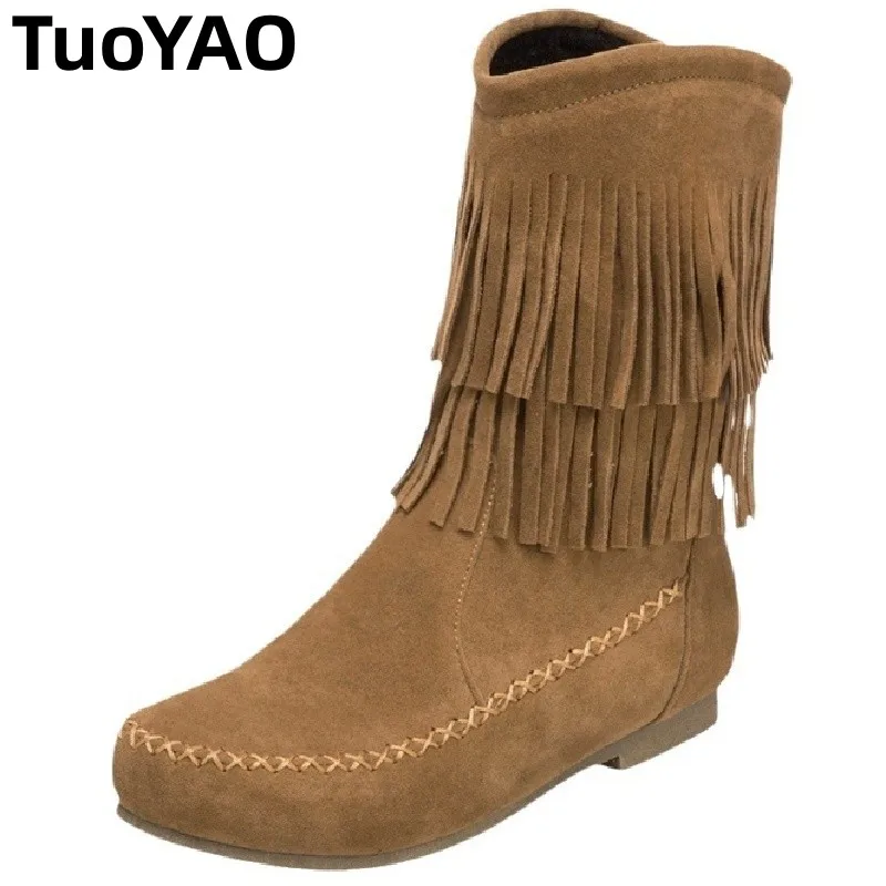 

New Synthetic Microfiber Leather Chunky Sneakers High Brand Motorcycle Women Spring Autumn Ankle Booties Tassel Shoes