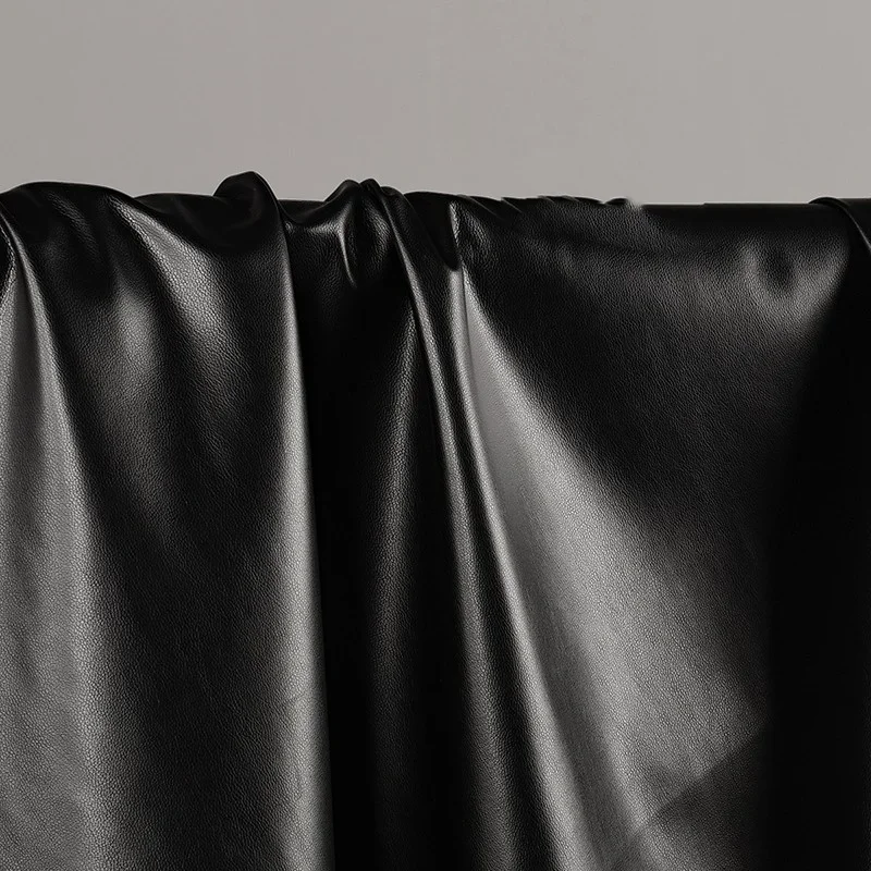 Suede Leather Fabric Black Elastic Smooth Jacket Clothing Fabric Wholesale Cloth Diy Apaprel Sewing Fabric PU Material