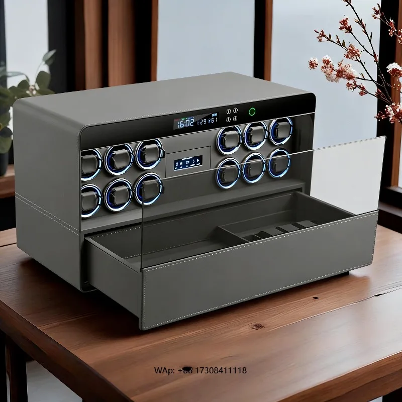 

Luxury Steel Cabinet Handles Fingerprint Security Design Triple Damper Track Fireproof Watch Winder Safes for Jewelry Wardrobes