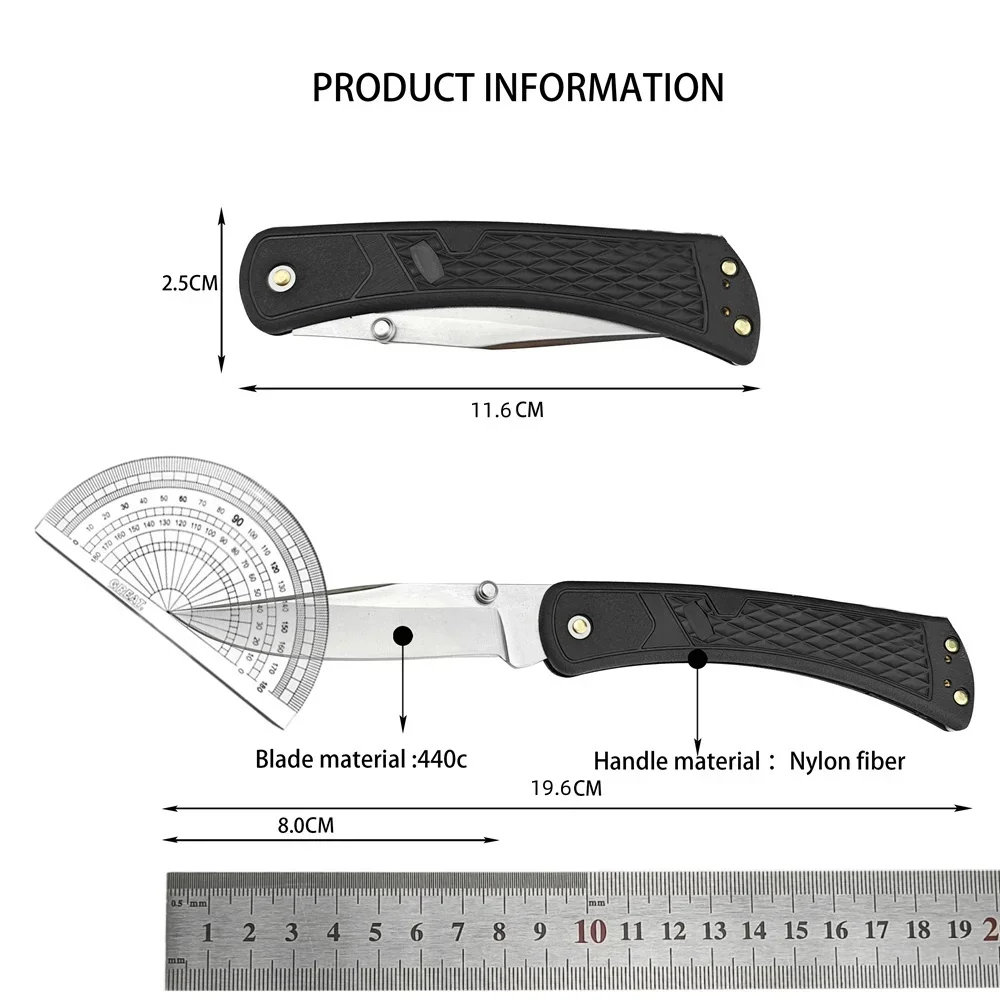 BK110 Slim Folding Knife 440c Blade Nylon Fiber Handle High Quality Pocketknife Outdoor EDC Survival Hunting Cuting Camping Tool