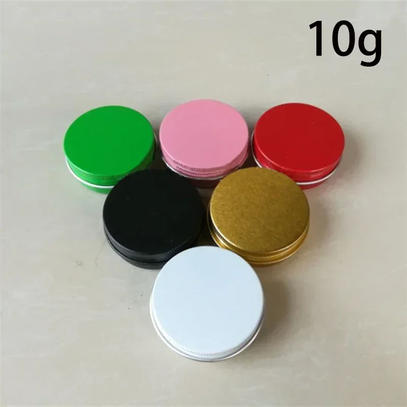 10g mini Aluminum Jar 10ml Refillable Cosmetic Container Lip Balm Cream Bottle Green Black Red Silver Gold Empty Tin Box