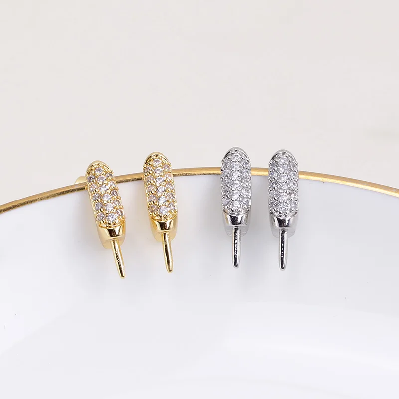 1 Pair E343 Gold Plated Copper S925 Silver Needle Pearl Stud Earrings Findings Jewelry Making DIY Jewelry Accessories
