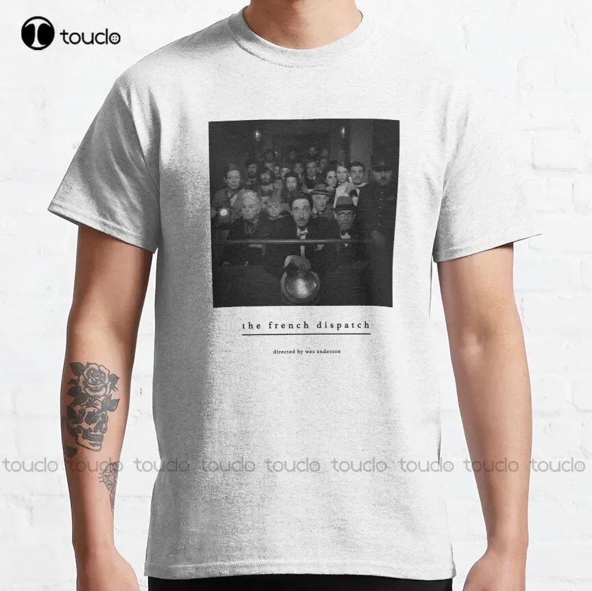 Французская отправка (Wes Anderson) Timothee Chalamet Saoirse Ronan Adrien Brody Классическая футболка Мужская футболка Модная забавная новинка