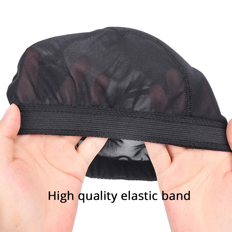 Small Mesh Dome Caps For Wigs 2 Pcs Stretch Breathable Mesh Dome Wig Cap Spandex Black Wig Caps For Making Wigs