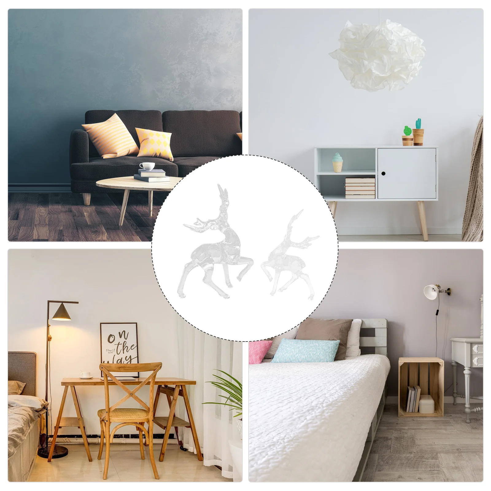 

4pcs Ornaments Exquisite Acrylic Xmas Decorations For Home Bedroom Holiday Party Festive Tree Adornments