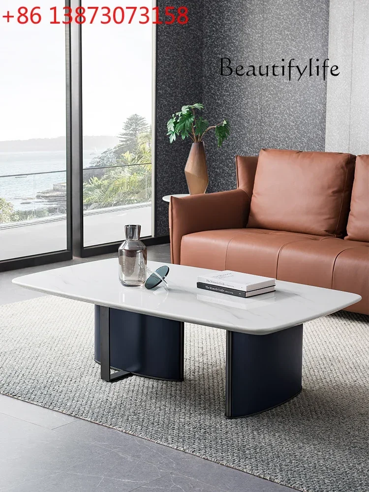 Italian Living Room Minimalist Marble Stone Plate Coffee Table Combination Modern Simple and Light Luxury Nested Tables