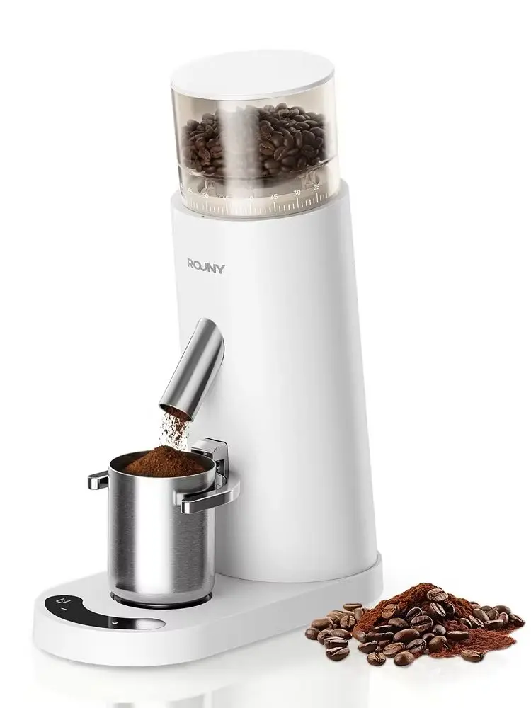 Kabellose elektrische Kaffeemühle mit 60 Mahlgradstufen, LED-Touch-Steuerung & Niedrigtemperatur-Mahlfunktion, wiederaufladbar über USB-C