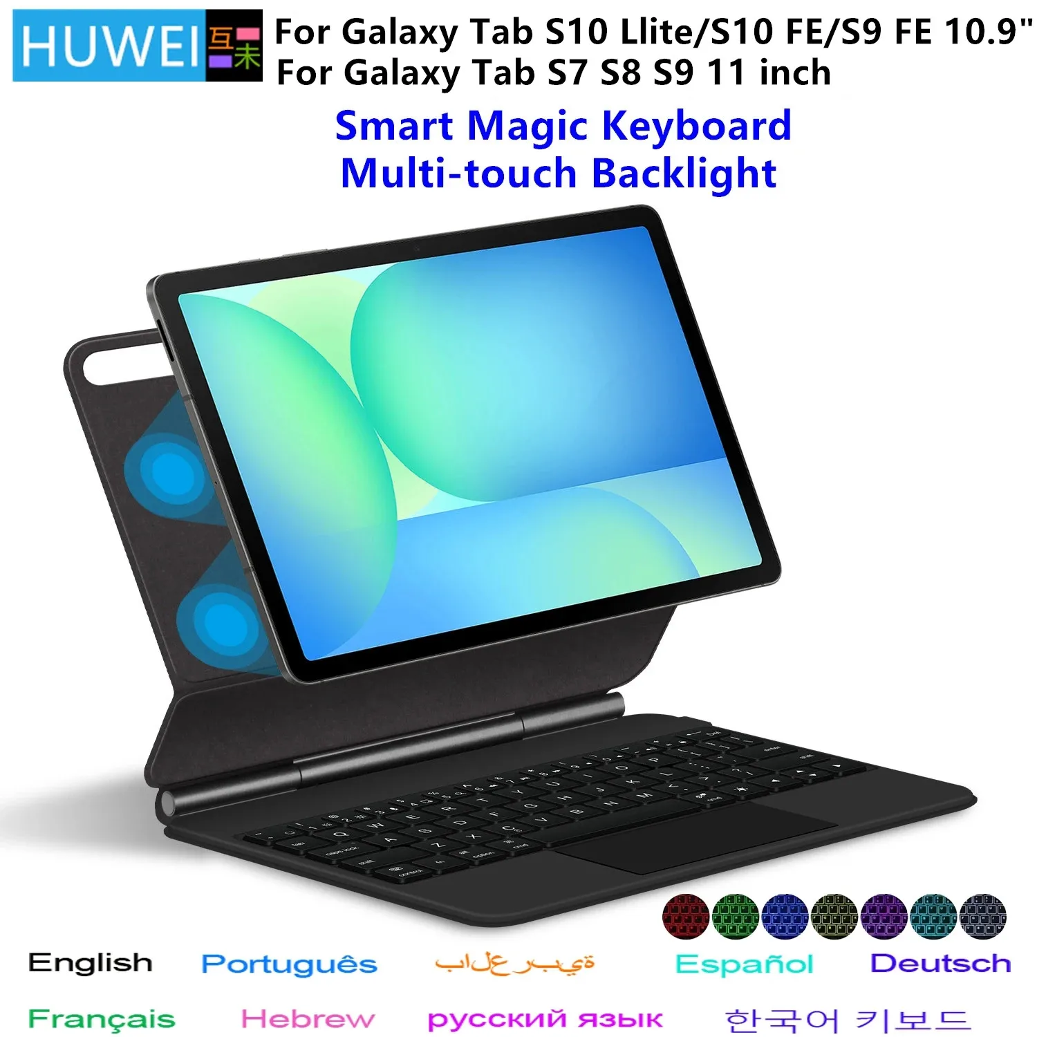 

Чехол Magic Keyboard для Samsung Galaxy Tab S10 FE 10,9 X520 X526 для Tab S7 S8 S9 FE 11 дюймов S10 Lite Smart Cover Folio Multi-touch