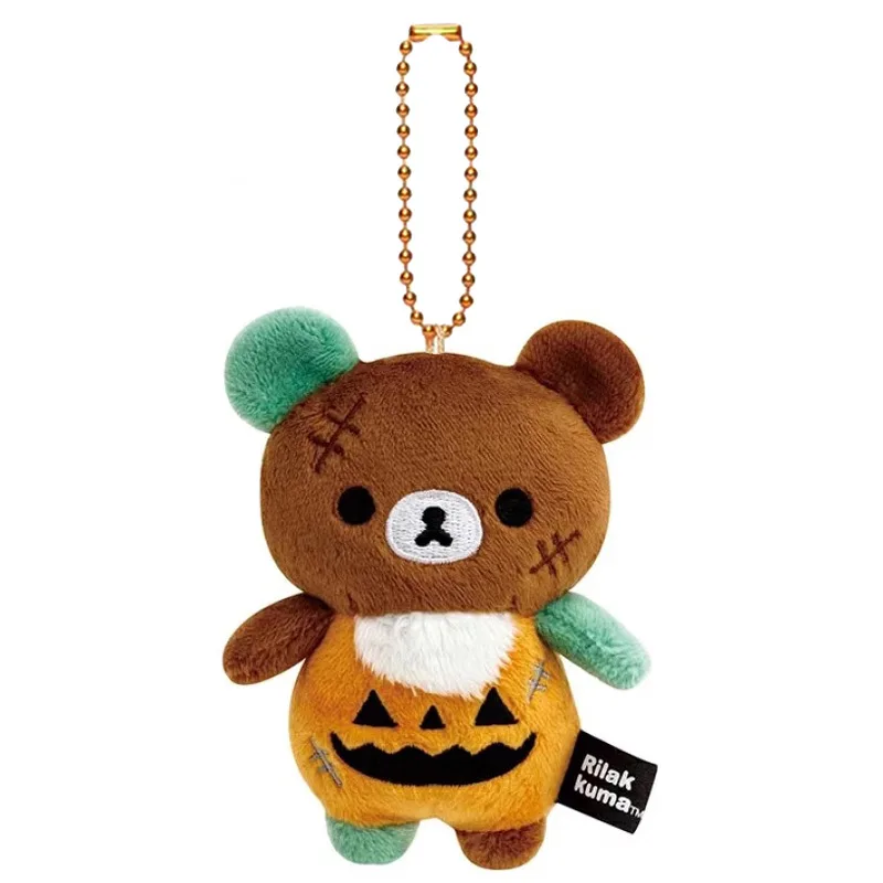 Miniso Rilakkuma Cute Halloween Series Plush Doll Pendant Anime Keychains Backpack Ornament Birthday Gifts for Boys and Girls