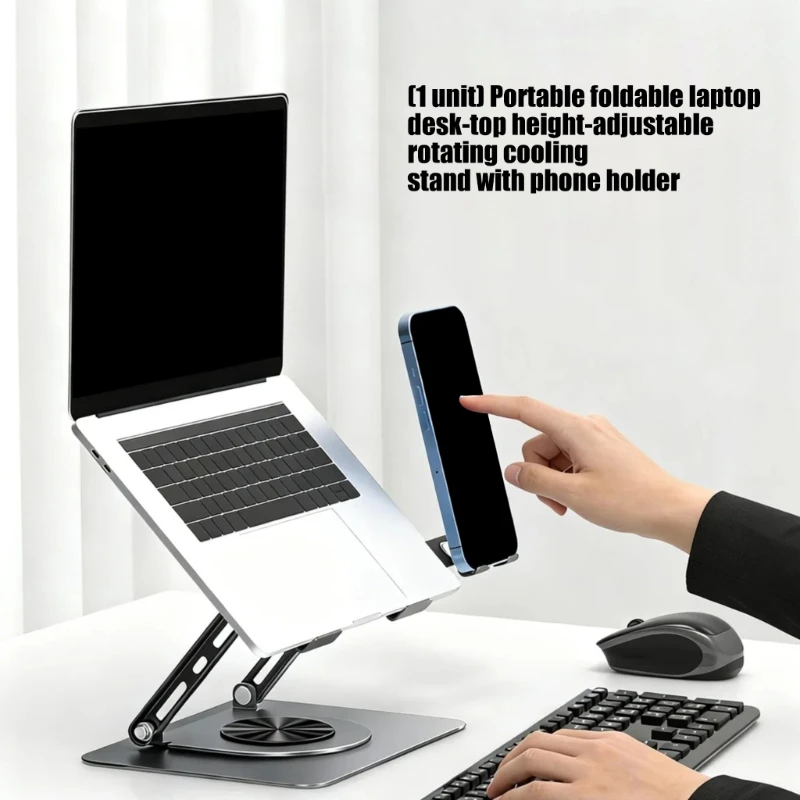 Adjustable Laptop Cooling Stand Double Axises Lift Design for Up To 17Inch Devices