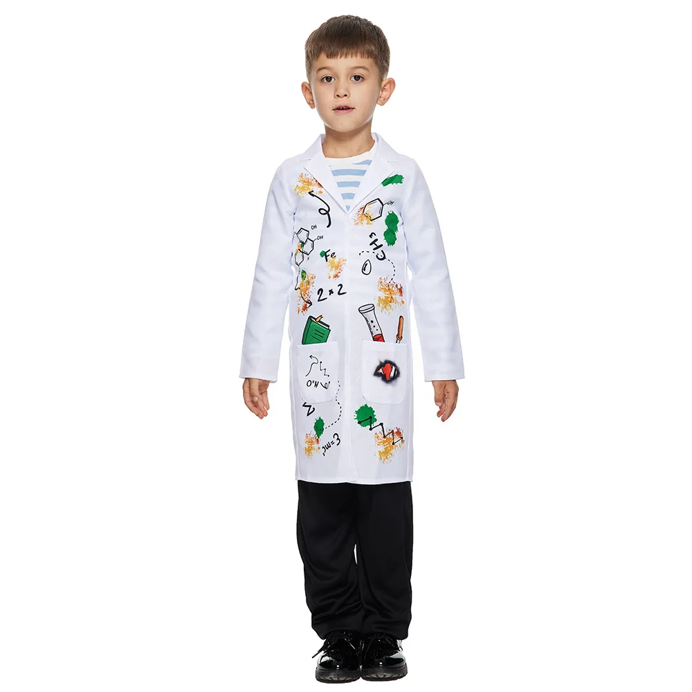 2025 Nuovo arrivo Bambino Pazzo Scienziato Halloween Dress Up Boy Costume da Scienziato Pazzo