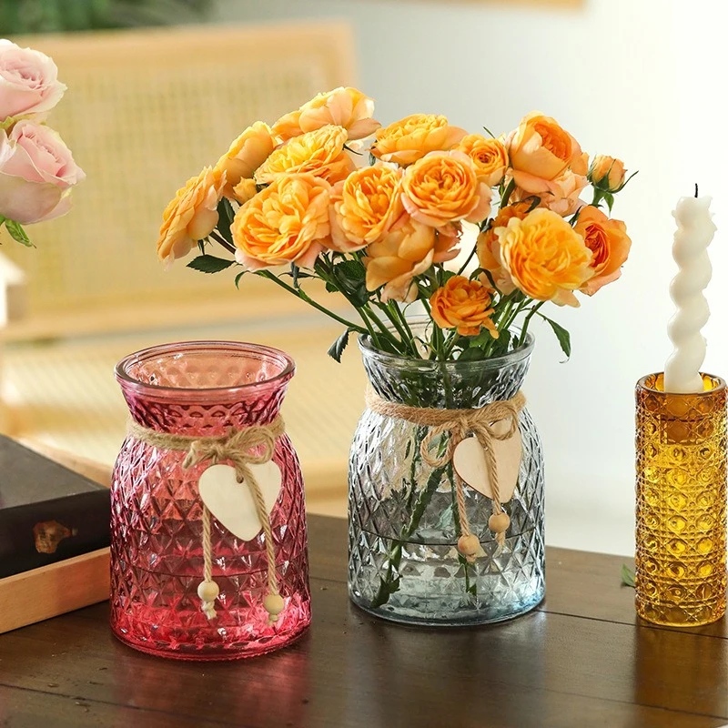 

Glass Vase with Rope Wrap - Waisted Bud Vase for Single Stem, Hydroponic Planter, Modern Farmhouse & Coastal Home Decor Gift