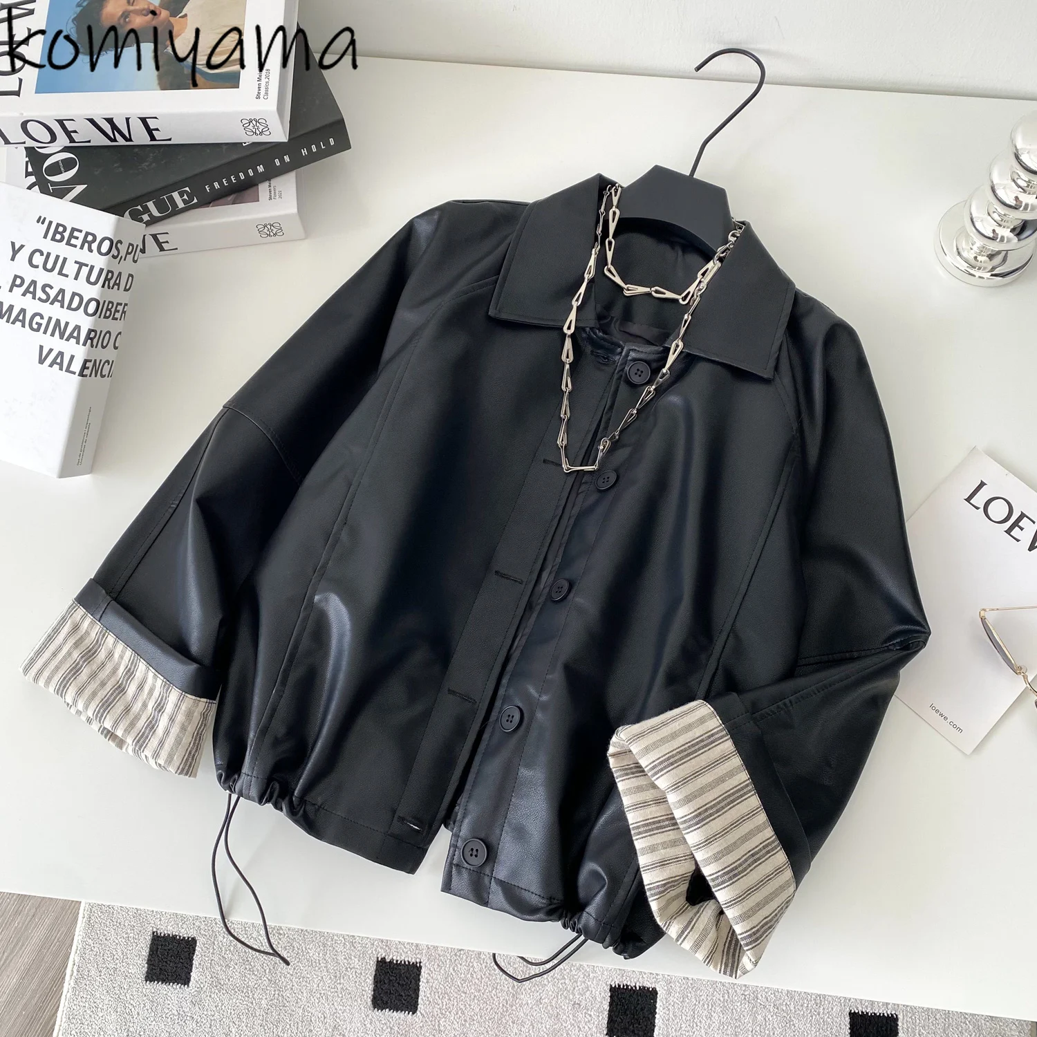 

Spicy Girl 2025 Casaco Single Breasted Chaquetas De Mujer Loose Drawstring Jacket Motorcycle Jaqueta Feminina Woman Jackets