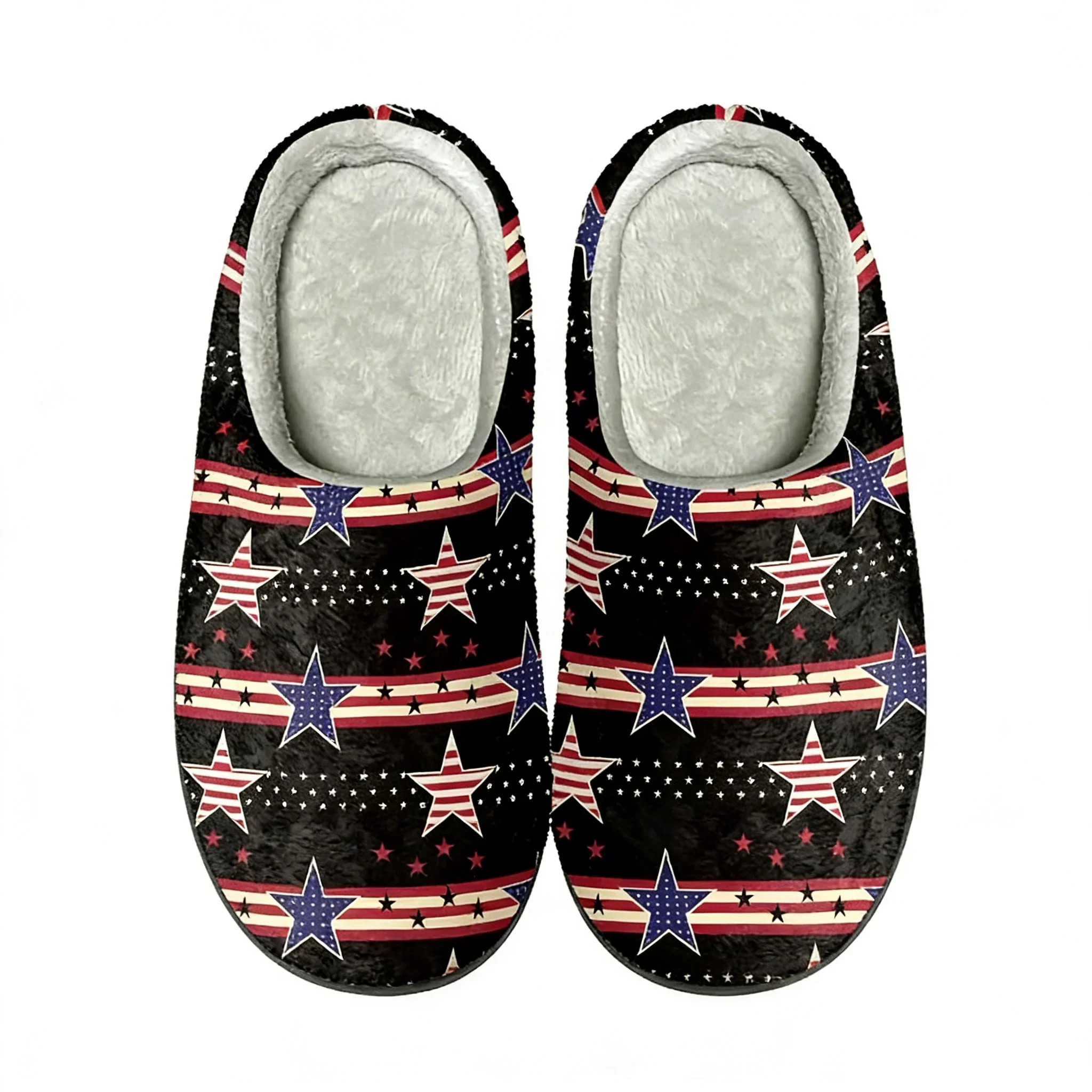 

Fashion America Design Men Cotton Slippers Non-Slip Floor Indoor Women's Slides Casual Comfortable House Flats Slippers Zapatos