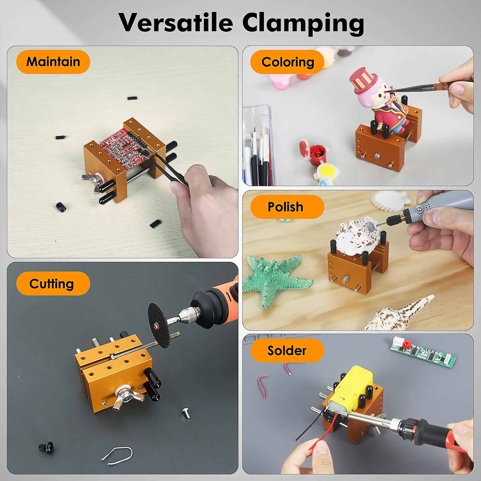 Toolour Soldering Third Hand Helping Hands Adjustable PCB Holder Multifunctional Clip for Soldering/DIY Various Shaped Items