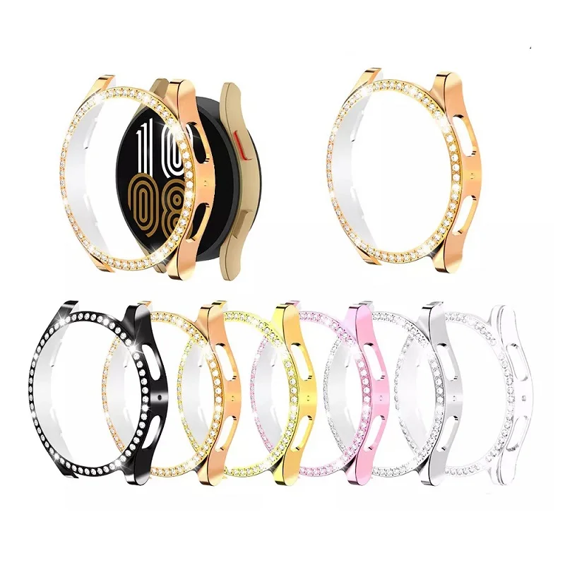 For Samsung Galaxy Watch5 40mm 44mm Bumper Shell Hollow-Out Diamond Hard PC Watch Protective Case