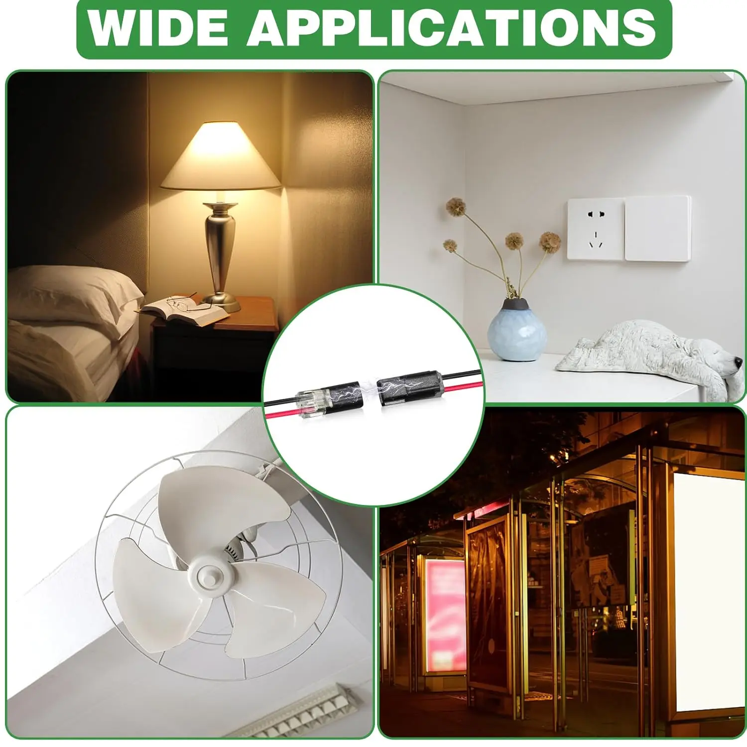 50/1pcs Double-Wire Plug-in Connector with Locking Buckle Pluggable LED Wire Connector 2 Pin 2 Way Universal Compact Wire image 6