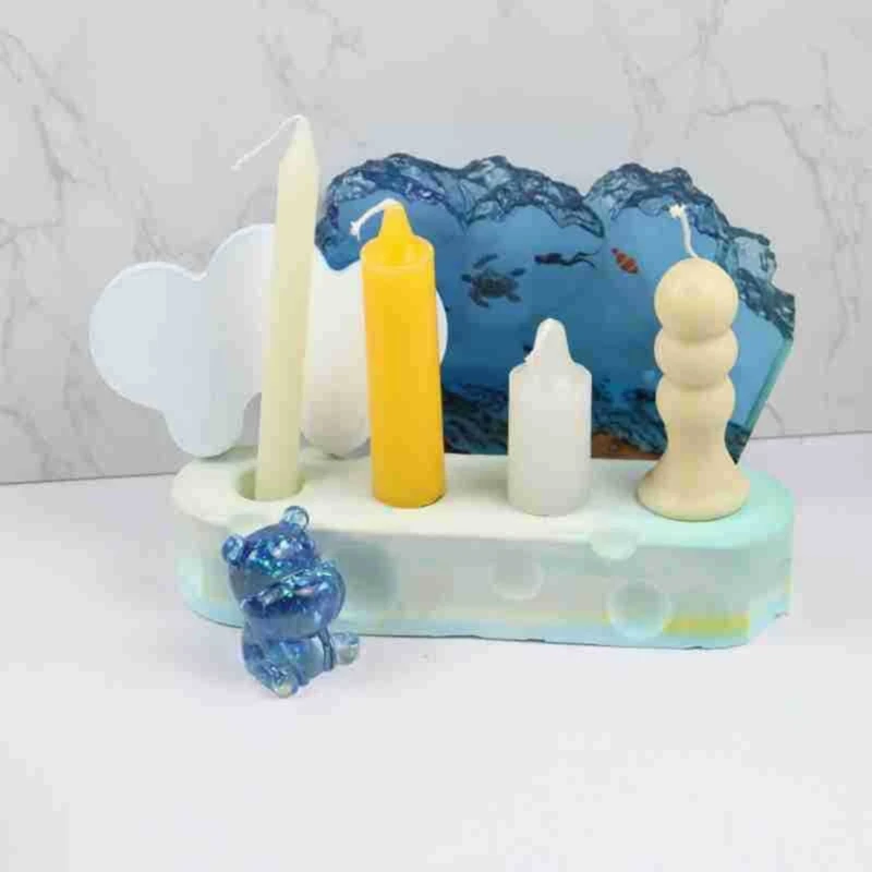 Artistic Cheese Toothbrush Dock Resin Mold Candlestick Making Silicone Mould Dropship