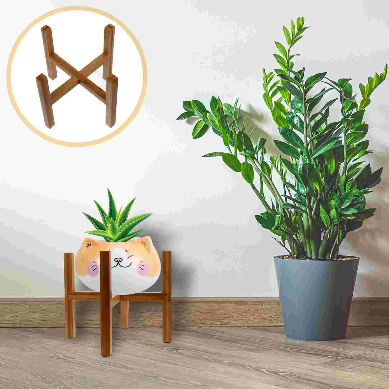 Wooden Flower Pot Stand Potted Plant Flowerpot Rack Holder Indoor Pots Household Display Planter Shelf