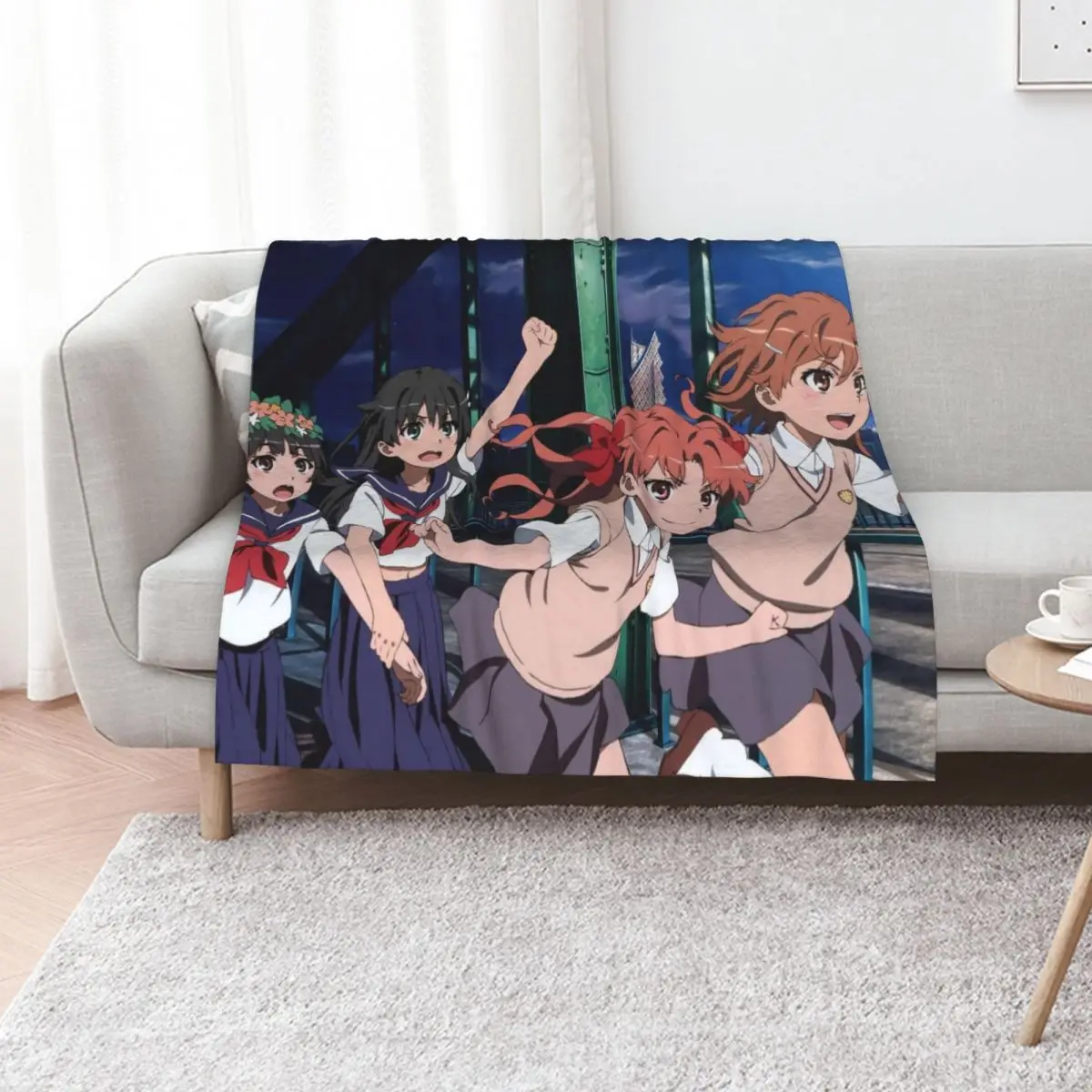 Toaru Series - Group Throw Blanket for sofa Luxury Thicken Thermals For Travel Hairy Soft Flannel Blankets