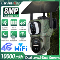 LS VISION 4K 8MP Solar Security Camera 4G WiFi Dual Lens PTZ Auto Tracking PIR Color Night Vision IP66 Wildlife Hunting Monitor
