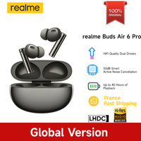 Global Version realme Buds Air 6 Pro True Wireless Earphone 50dB Deep Sea Noise Reduction 2.0 Bluetooth 5.3 IP55 Headphone