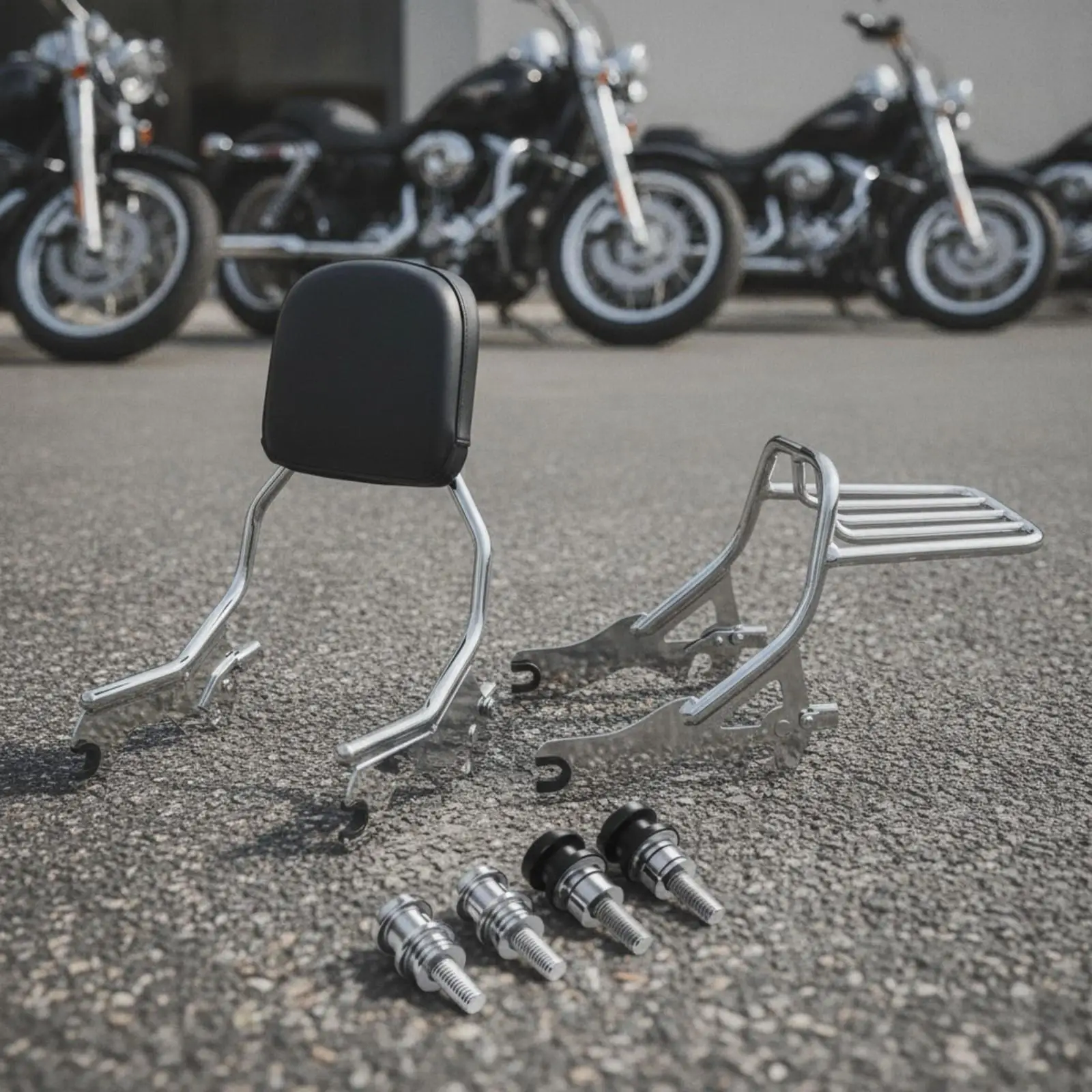Steel Motorcycle Luggage Rack Backrest Passenger Comfort Cargo Carrier Detachable Sissy Bar for Touring Bike