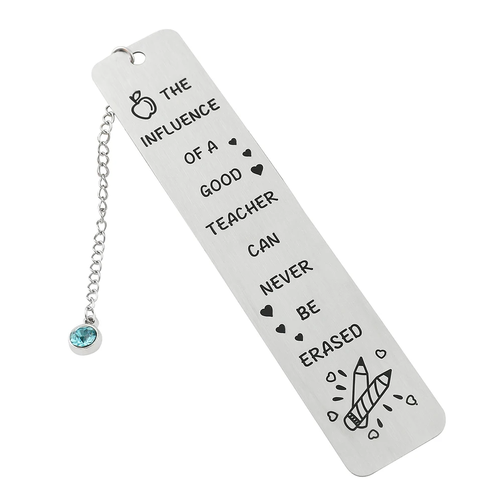 Inspirational Metal Stainless Steel Bookmark with Pendant, Reading Accessories for Readers, Office Stationery For Reading Lovers