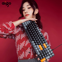 Aigo A100 Gaming Mechanical Keyboard Wired USB Type-c Blue Red Switch 100 Key Hot Swap PBT Key Cap Compact Layout Gamer Keyboard