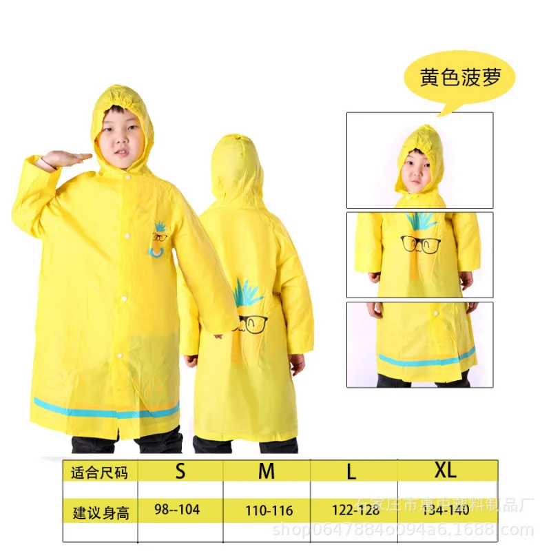 Factory Direct Supply Children Raincoat Boys and Girls Fruit Series Outdoor Cartoon Raincoat Kindergarten Primary School Group R