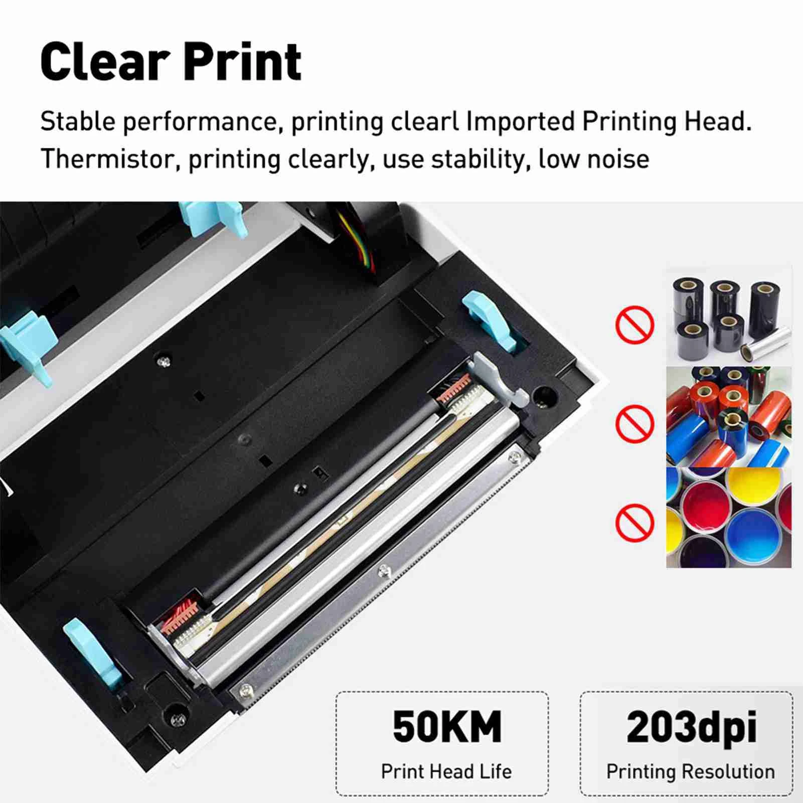 配送ラベルプリンター クリア印刷 160mm/s 高速印刷ラベルプリンター 倉庫ストア用 倉庫ラベルプリンター