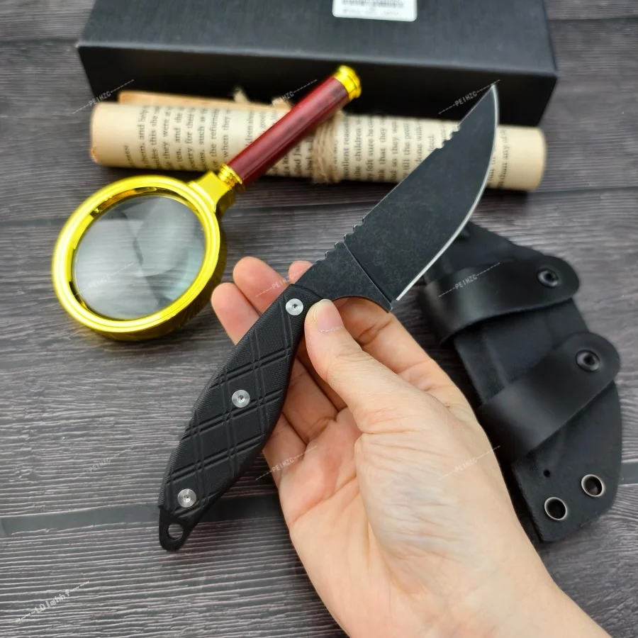 

V040 Portable Small Straight Knife 8Cr13Mov Blade G10 Handle Durable and Versatile for Both Hands Practical Cutting Knife