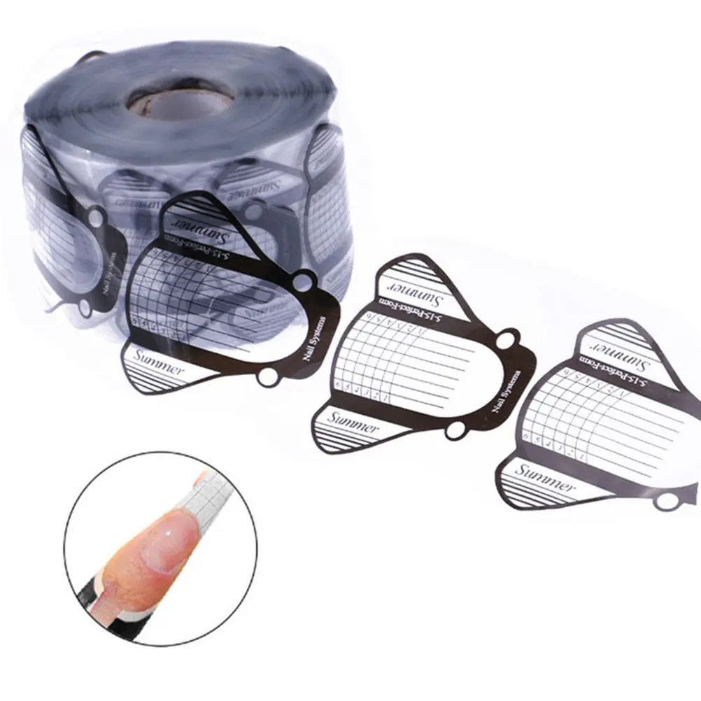 

500Pcs Nail Extension Paper Tray Nail Art Guide Forms with Accurate Length Numbers Easy Separation Base for Wide Thumbs Fingers