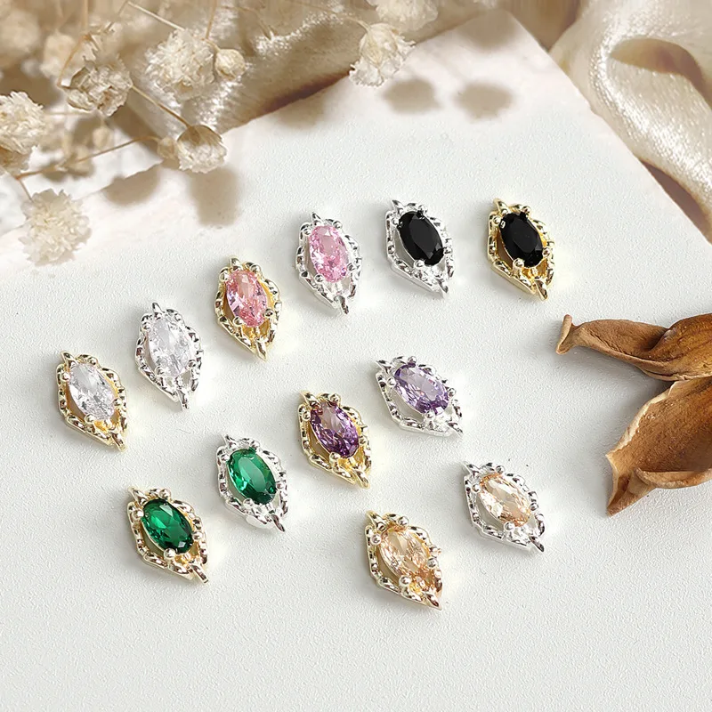 5Pcs New Quality Horse Eyes Nail Designs Charms Luxury Zircon Nail Art Charms Jewelry For Nail Art Multi-Colors Gems Charms