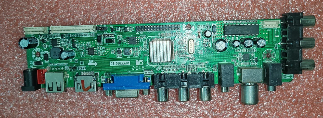 GT.3663.A01 Płyta główna telewizora LED RF+VGA+2AV+HDMI+USB dla rozdzielczości 1366x768