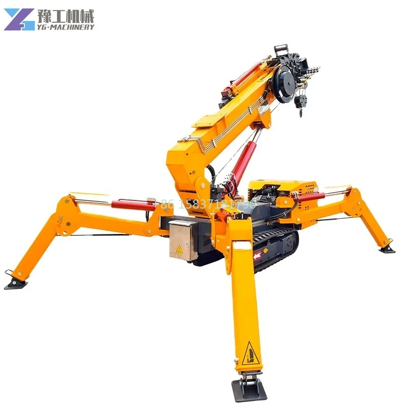 New Energy Spider Lifting Crane Track Crawler Hydraulic 360 Turntable Mini Spider Crane 3 Ton 5 Ton 8 Ton Official Spider Crane