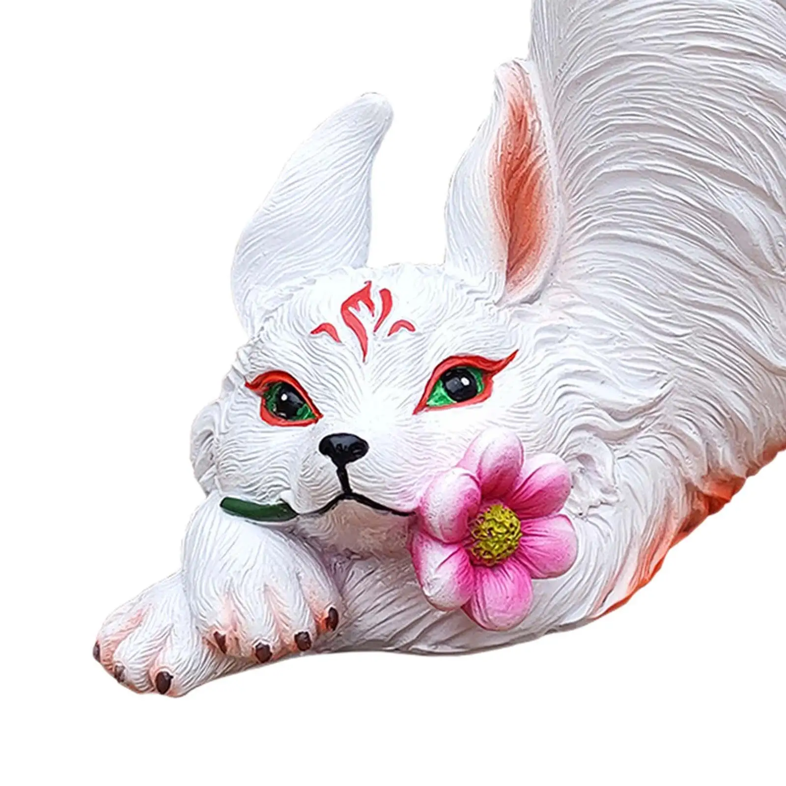 Fox Statue Flowerpot Fox Tail Decorative Handmade Outdoor Ornament Resin Cartoon Multifunctional Flower Basket for Home Decor