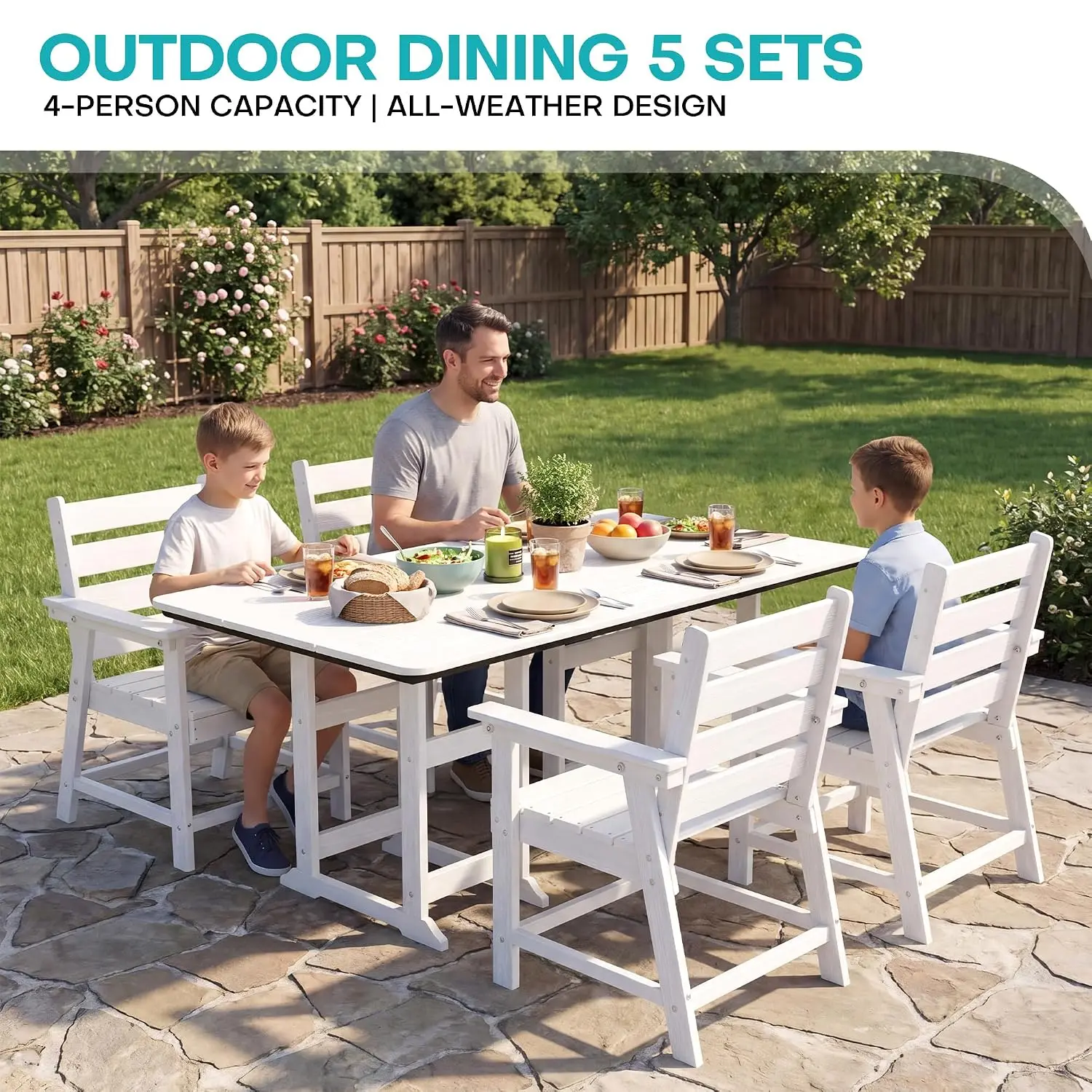 HDPE Dining Set: 69.1