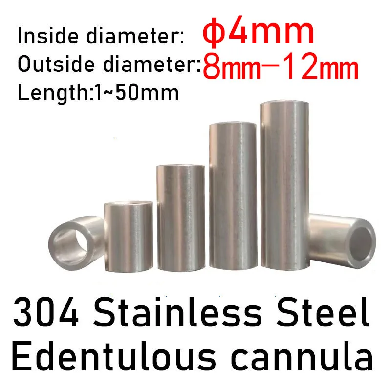 

M4 Stainless Steel 8-12mm Washer Sleeve Bushing Gasket Round Standoff Spacer Hollow Unthreaded Precision High Washer